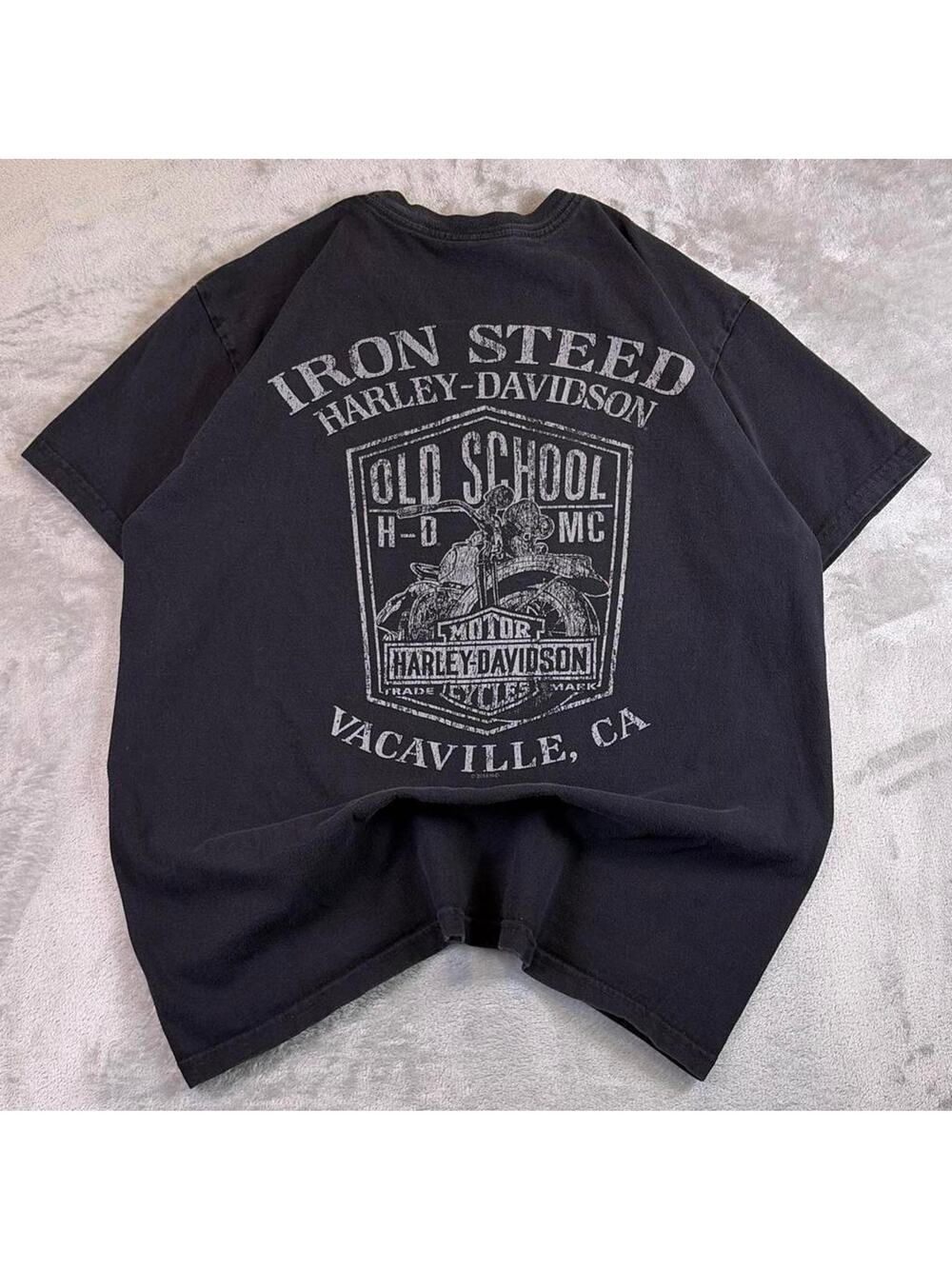 Vintage Y2K Harley-Davidson Iron Steed Vacaville CA Old School Biker Mens L